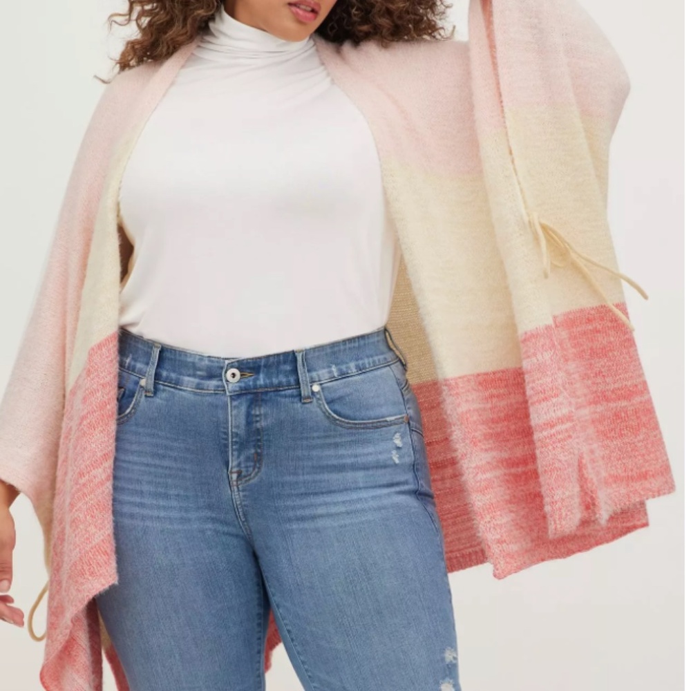 Like New Torrid Colorblock Knit Ruana - Multicolor - Picture 2 of 5